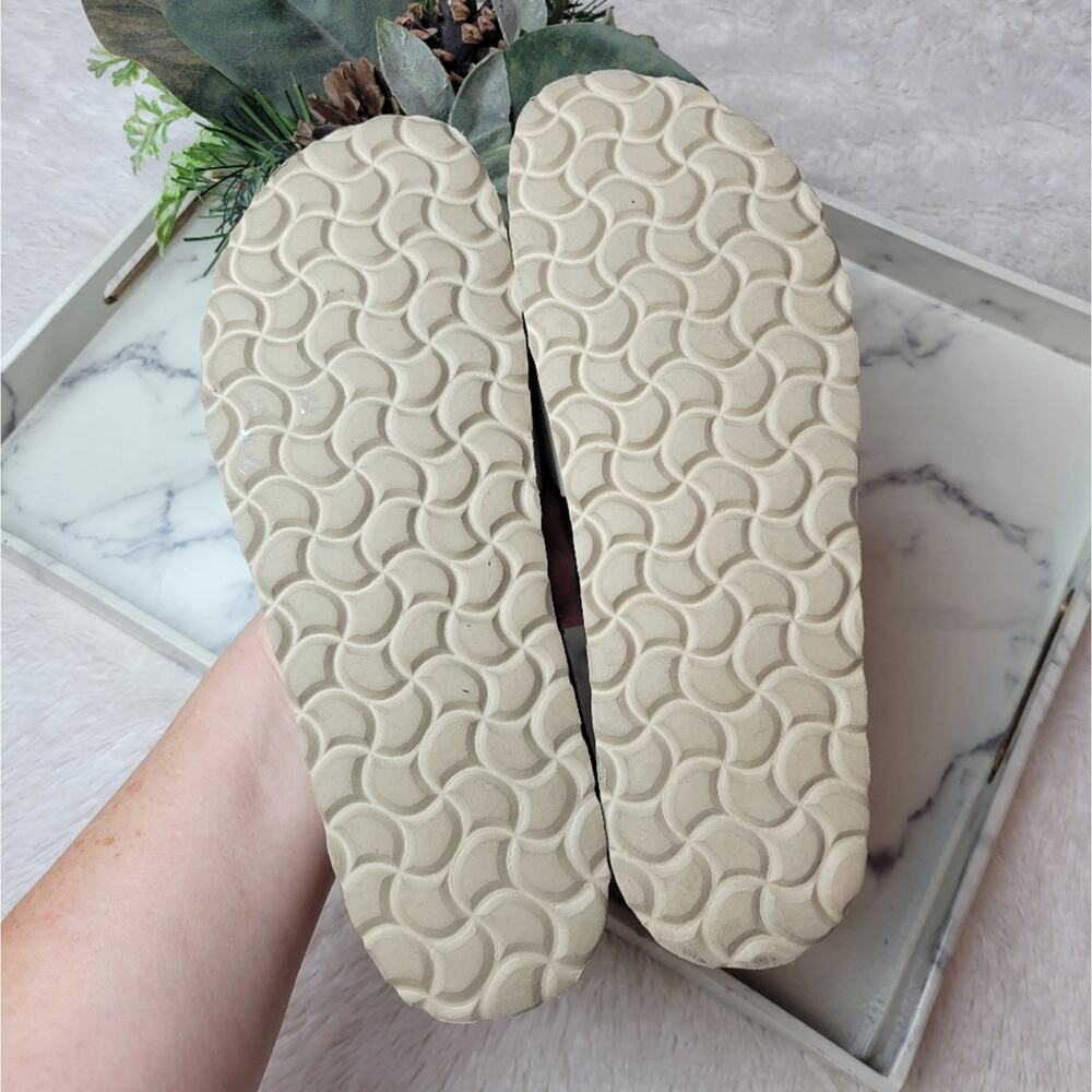 AUTENTI Beige Cream Pearl Buckle Leather Slide Comfort Sandal Size 41 - Picture 12 of 14